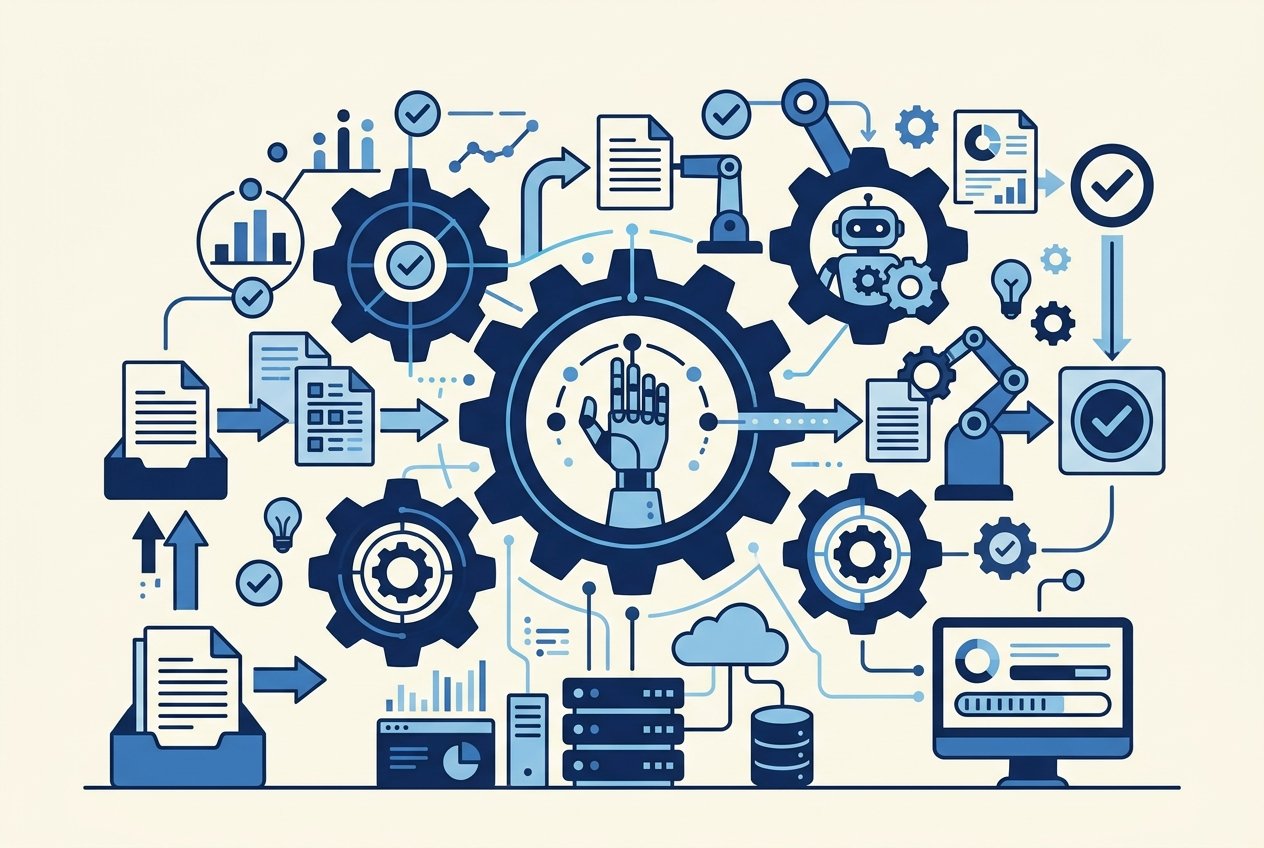 Ilustração de automação e integração de processos